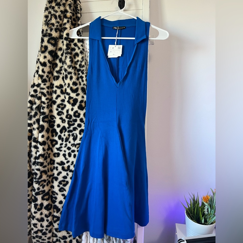 NWT Zara Blue Collared Dress